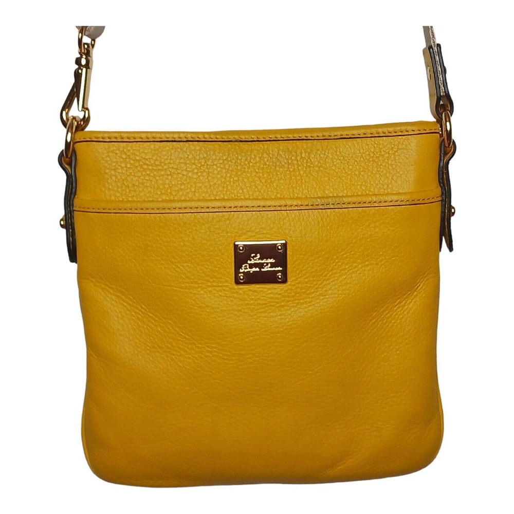 Lauren Ralph Lauren Yellow Leather Crossbody Purse Bag - Picture 2 of 16